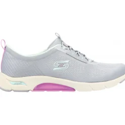 Baskets*Skechers Arch Fit Mellow Low Grey/Aqua